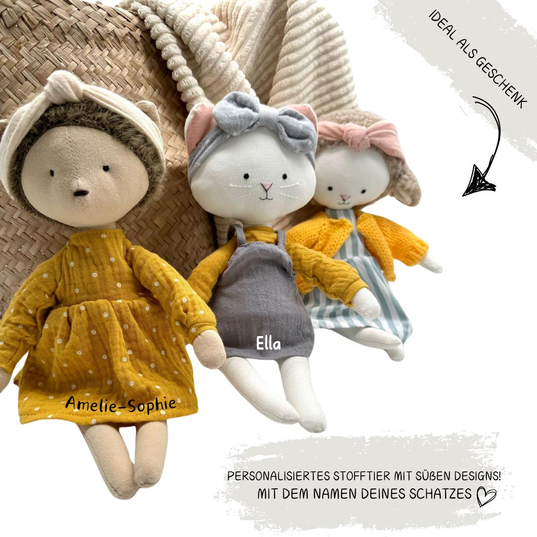 Kuscheltier Personalisiert - Stofftier - Jungengeschenk - Geschenk zur Geburt - Geschenk Taufe - Süße Stofftiere - Weihnachtsgeschenk -