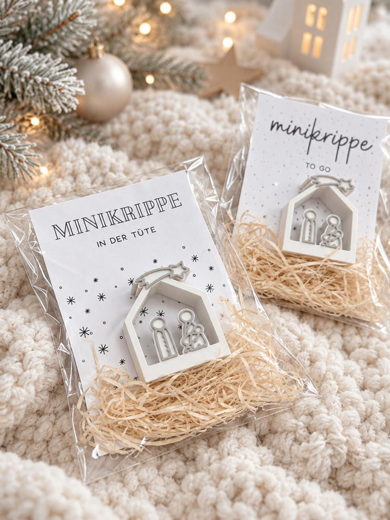 Mini-Weihnachtskrippe mit Licht