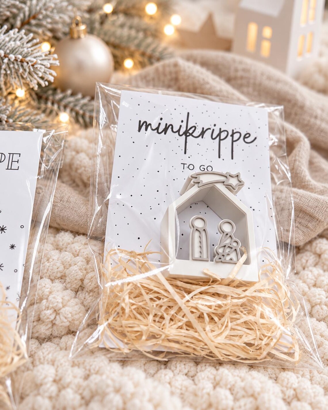Mini-Weihnachtskrippe mit Licht