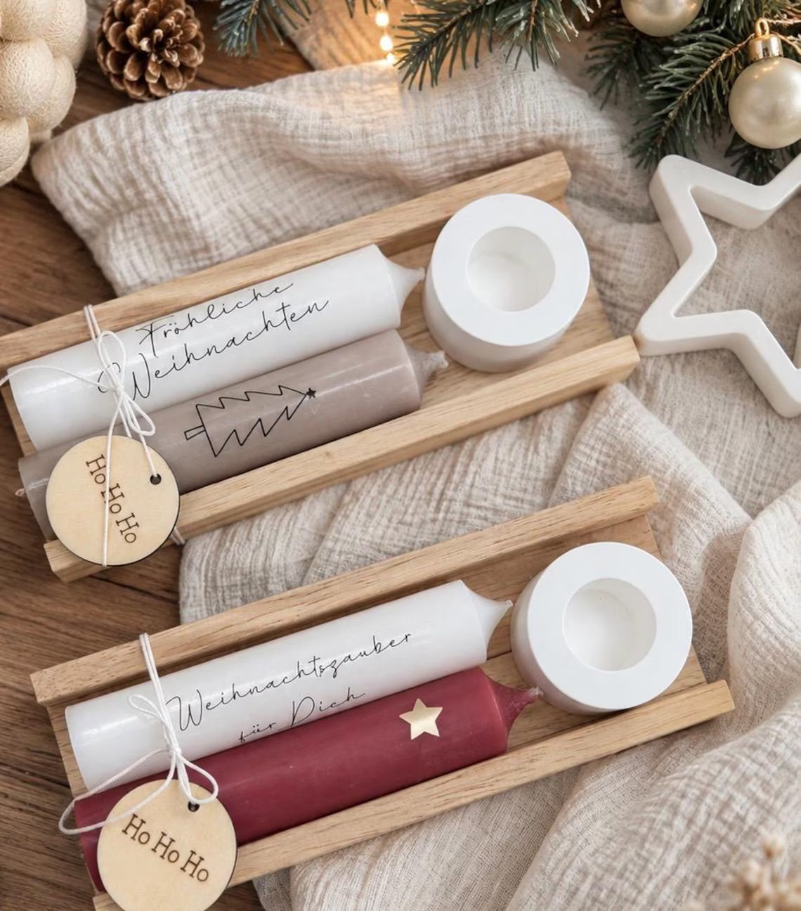 Kerzenset "Weihnachten" mit Farbauswahl