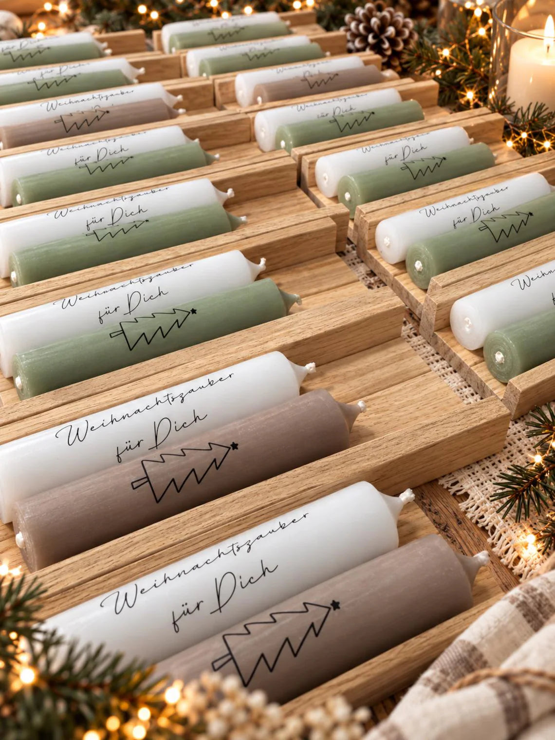 Kerzenset "Weihnachten" mit Farbauswahl