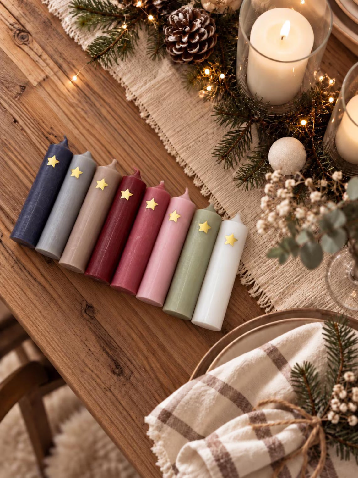 Kerzenset "Weihnachten" mit Farbauswahl