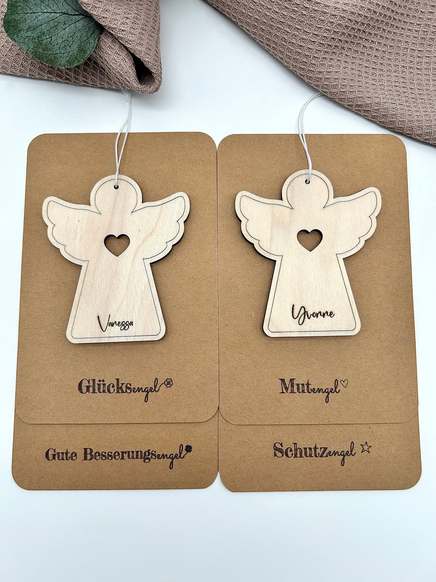 Schutzengel - Mutengel - Glücksengel - Holzengel - Schutzengel Laser - Engelsgeschenk - Kommunion- Taufe - Personalisierte Geschenke